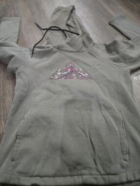Columbia Women's Olive Green Hoodie with Pink Logo